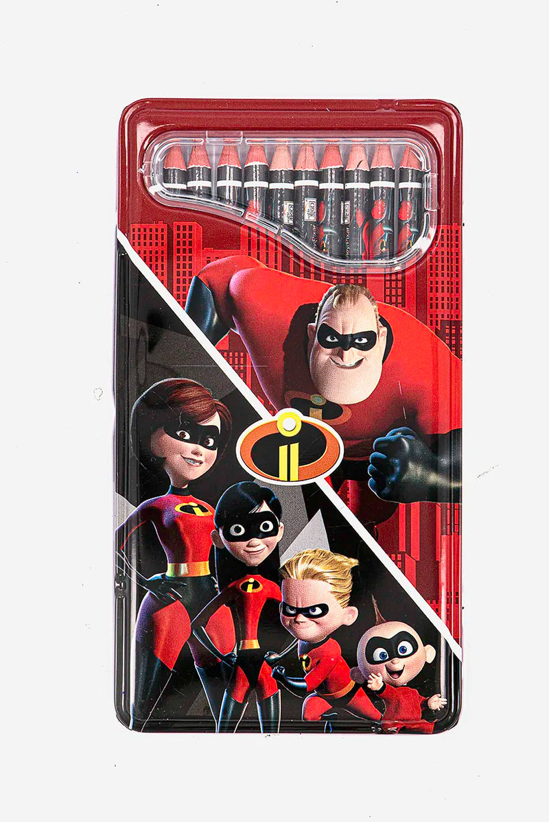 Disney Pixar 12 Pieces Incredibles Color Pencil Red and Black