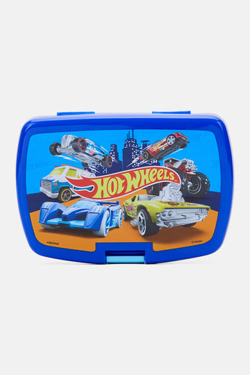 Hot Wheels Kids Boy Printed Sandwich Box Blue Combo