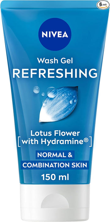 NIVEA Refreshing Wash Gel, Face Wash Gel with Lotus Flower and Hydramine (150ml)