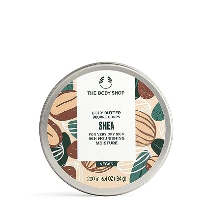 The Body Shop Shea Body Butter Hydrating & Moisturizing Skincare for Very Dry Skin Vegan 200ml