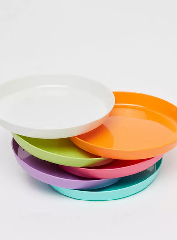 Set of 6 - Solid Round Plate