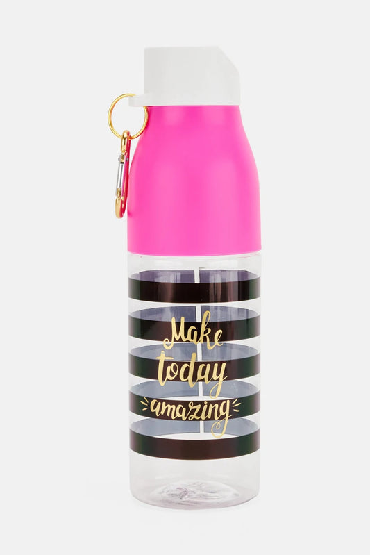 Votum Plastic Water Bottle With Carbine 730 ML Pink and Black