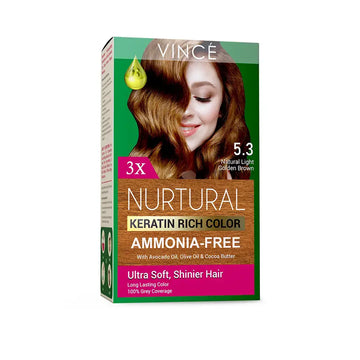 Vince Nurtural Women Hair Color 5.3 Natural Light Golden Brown Kit