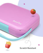 Bonfino Pink Bento Lunch Box - BPA-Free, Leak-Resistant, Microwave & Dishwasher Safe, 765ml
