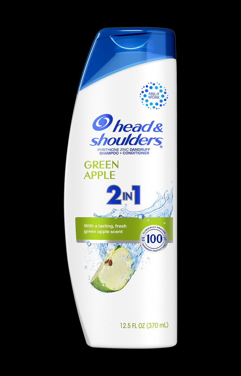 Head & Shoulders Green Apple Anti-Dandruff 2 in 1 Shampoo and Conditioner Paraben Free 370ml