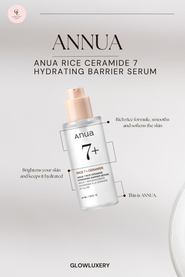 Anua 7+ Rice Ceramide Hydrating Barrier Serum 50ml Beauty Pouch