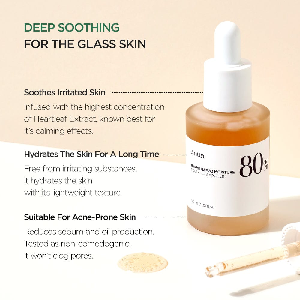 Anua Heartleaf 80% Moisture Soothing Ampoule - 30ml Beauty Pouch Pakistan