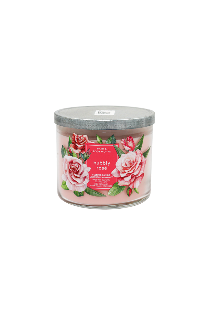 Bath & Body Works Bubbly Rose 3-Wick Candle