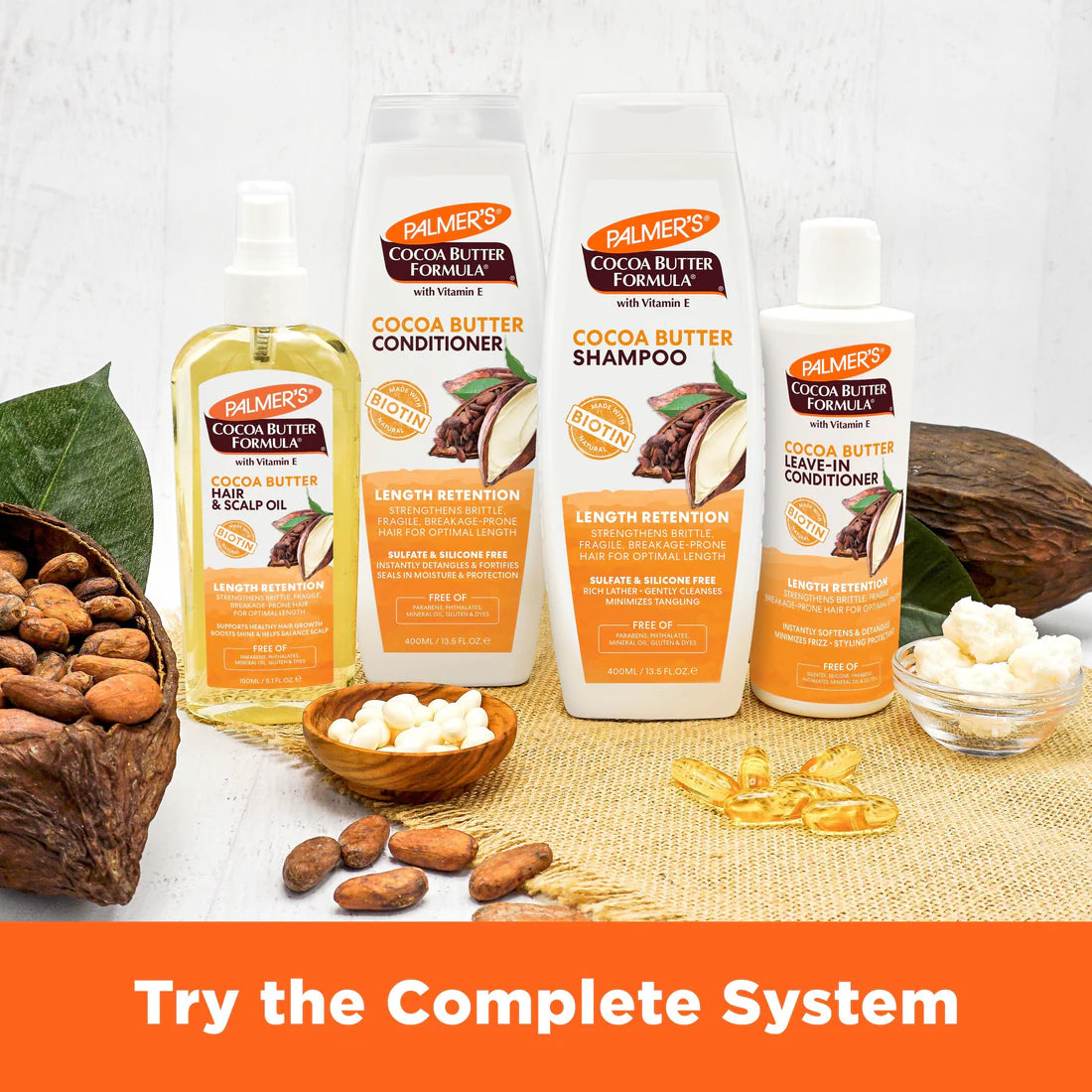 Bundle of Palmers Cocoa Butter Formula Length Retention Conditioner 400ml 