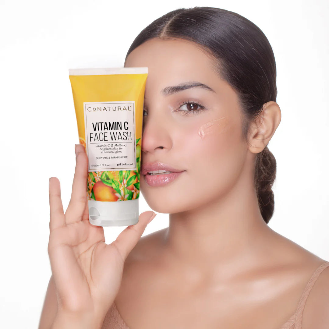 Tube of Conatural Vitamin C Face Wash on a white background