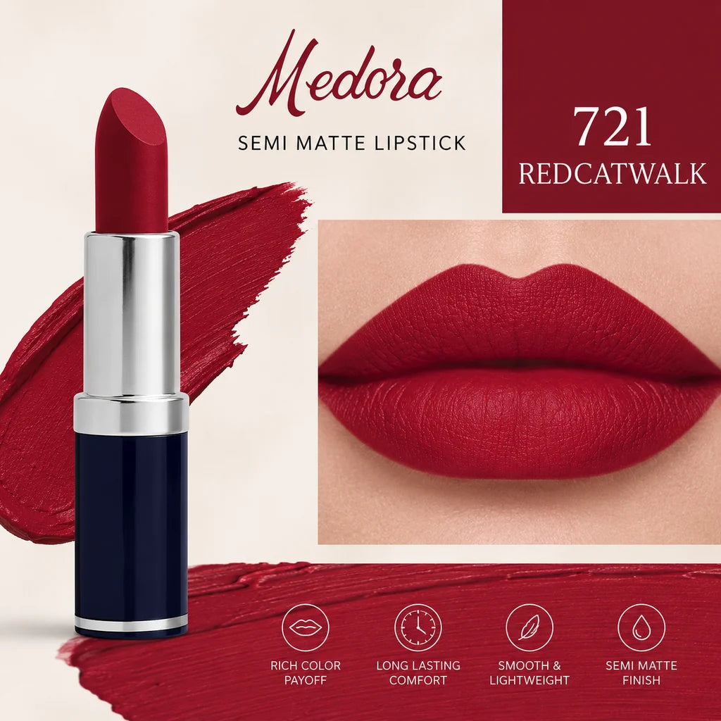 Medora Semi Matte Lipstick 721-Redcatwalk