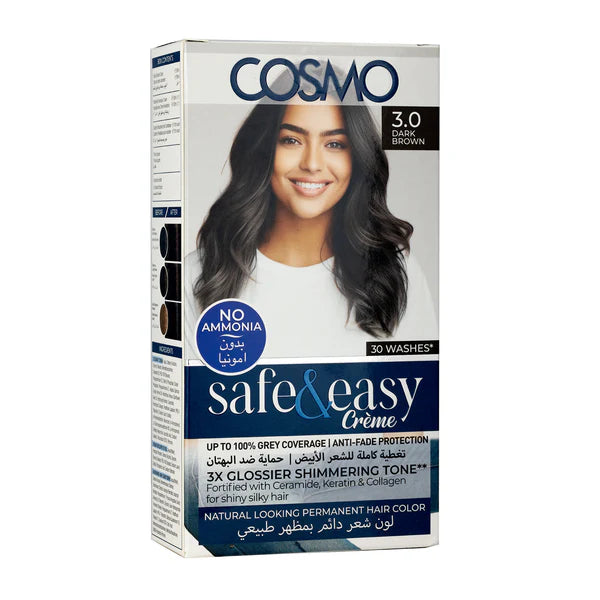 Cosmo No Ammonia Permanent Hair Color 3.0 Dark Brown