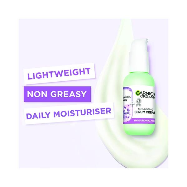 Garnier Skin Active Organic Lavandin & Hyaluronic Acid 2 in 1 Anti-Ageing Serum Cream (50ml)