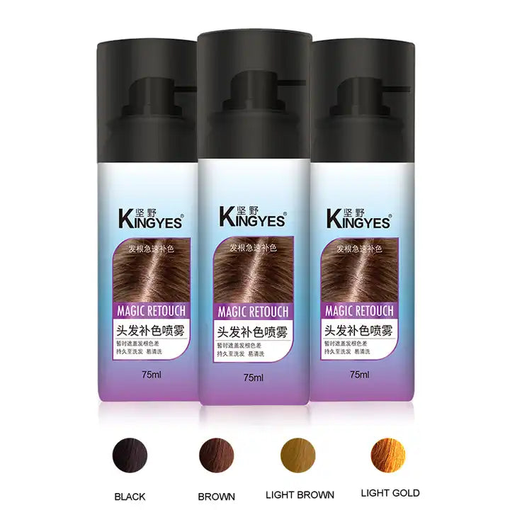 Kingyes Magic Retouch Instant Root Concealer Light Brown Spray 75ml