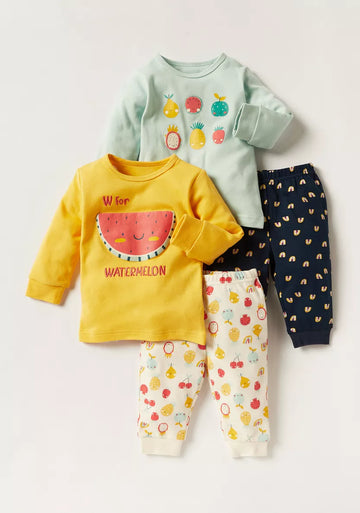 Juniors Shirt and trouser Set - 2 Sets (Fruits) 18-24 M