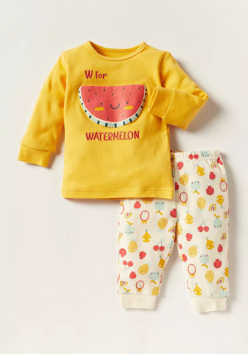 Juniors Shirt and trouser Set - 2 Sets (Fruits) 18-24 M