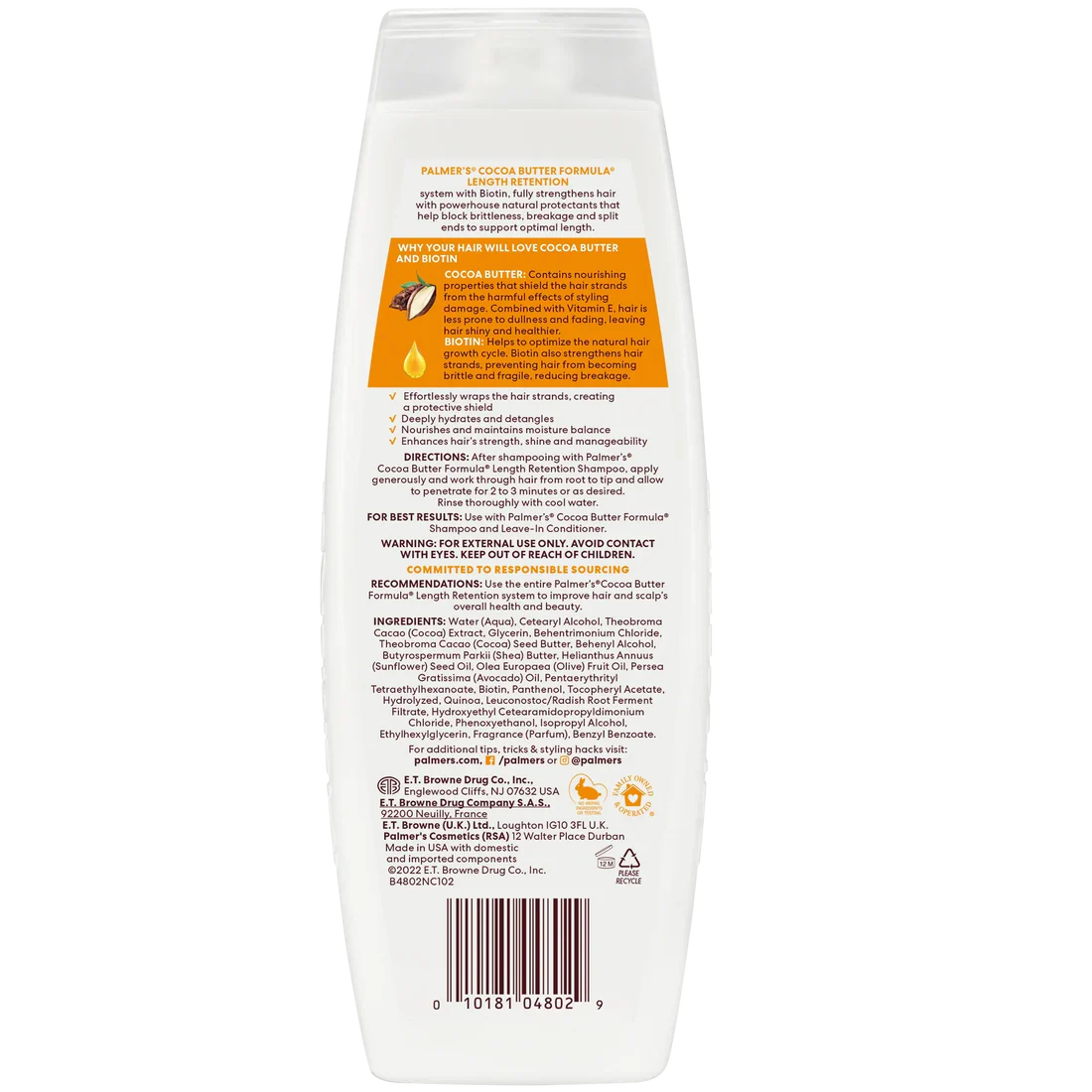 Palmers Cocoa Butter Formula Length Retention Conditioner 400ml Back View In Pakistan
