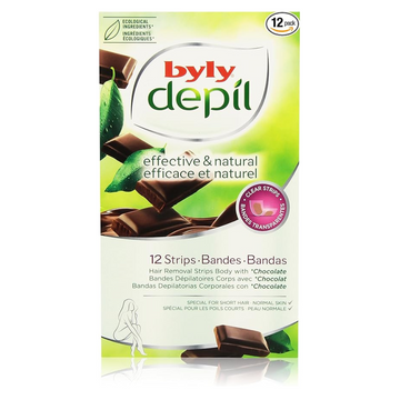 Byly Depilbandas depilatorias corporales con chocolate 12 unidades