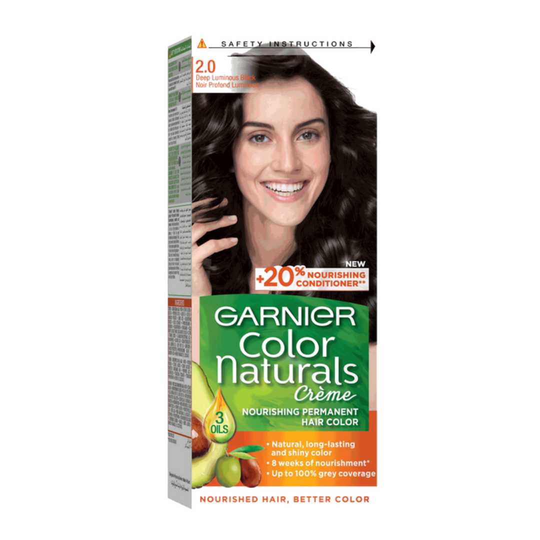 Garnier Color Naturals Creme Long Lasting Nourishing Hair Color 2.0 Very Dark Brown
