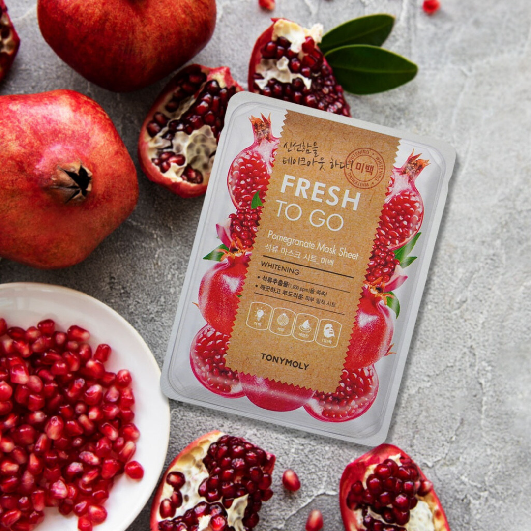 TONYMOLY Fresh To Go Pomegranate Whitening Sheet Mask Face