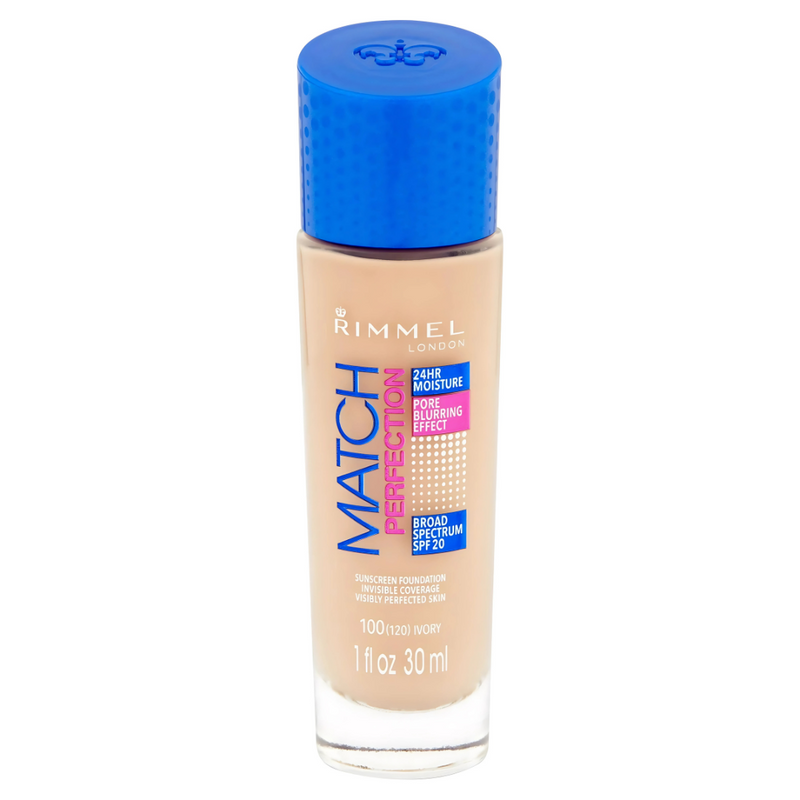 Rimmel London Match Perfection Liquid Foundation 100 Ivory 30ml