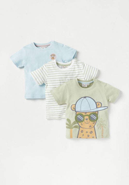 Juniors Graphic T Shirt - Multi Color (Pack of 3) 12-18 M