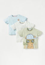 Juniors Graphic T Shirt - Multi Color (Pack of 3) 12-18 M Green And Blue