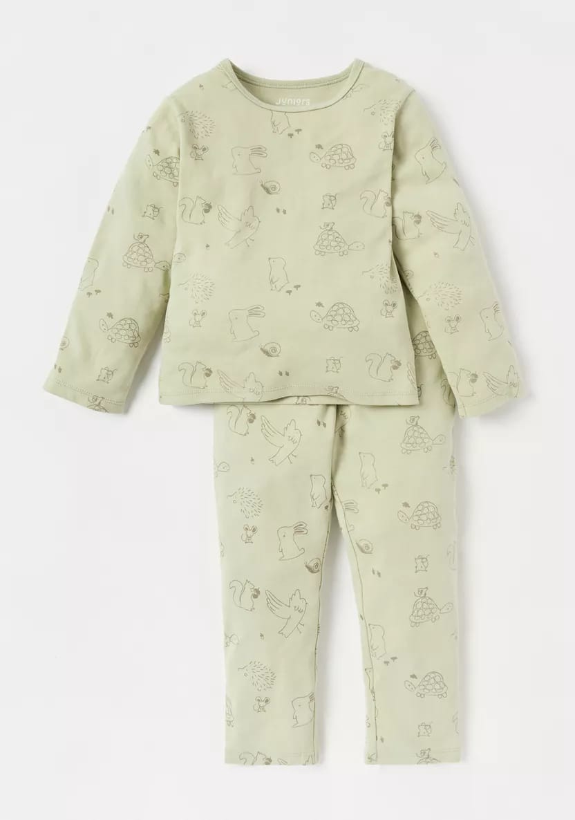 Juniors Shirt and trouser Suit - Animal (Green) 0-6 M