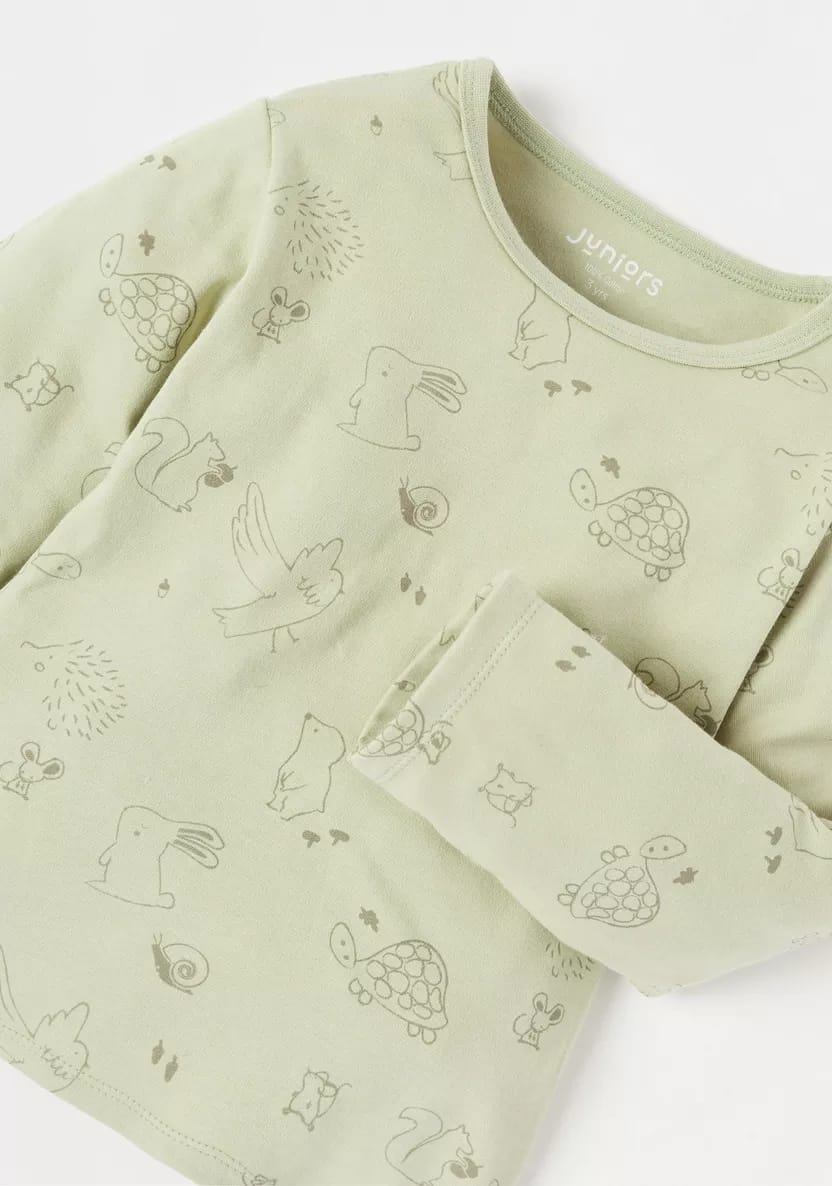 Juniors Shirt and trouser Suit - Animal (Green) 0-6 M
