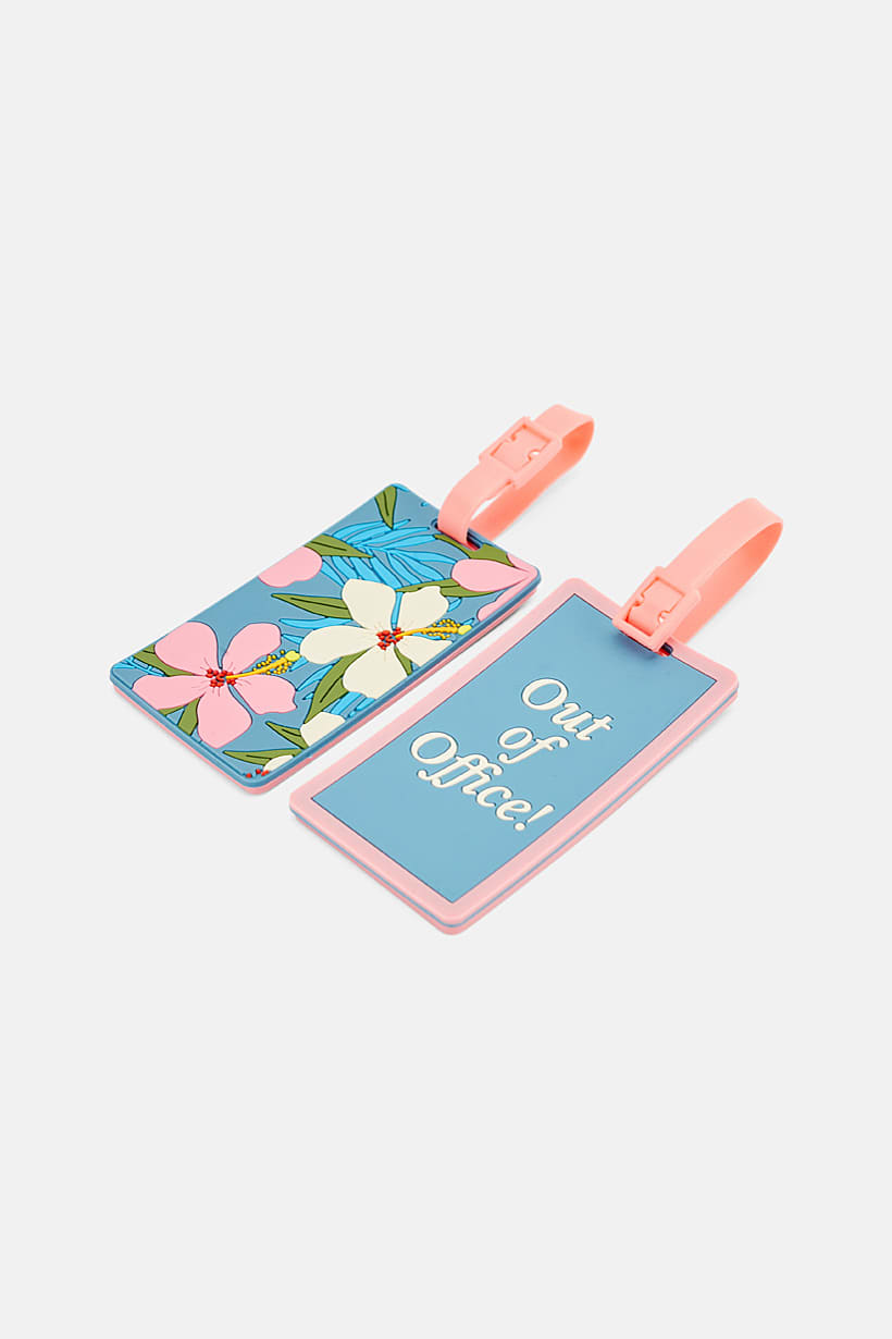 ELLEN TRACY Women 2 Pieces Floral Luggage Tag, Teal Combo