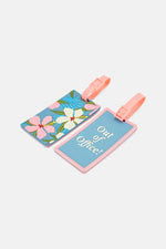 ELLEN TRACY Women 2 Pieces Floral Luggage Tag, Teal Combo