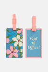ELLEN TRACY Women 2 Pieces Floral Luggage Tag, Teal Combo