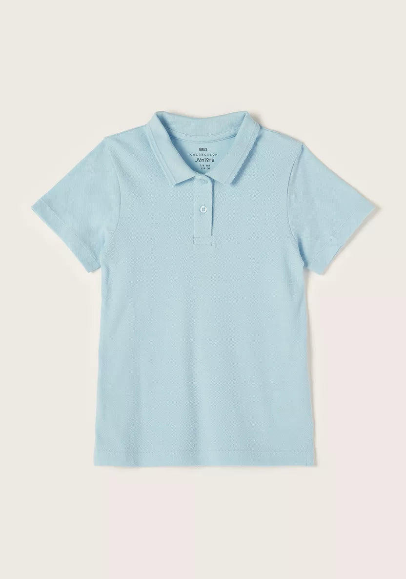 Juniors Solid Short Sleeves Polo T-shirt (6-7 Years)