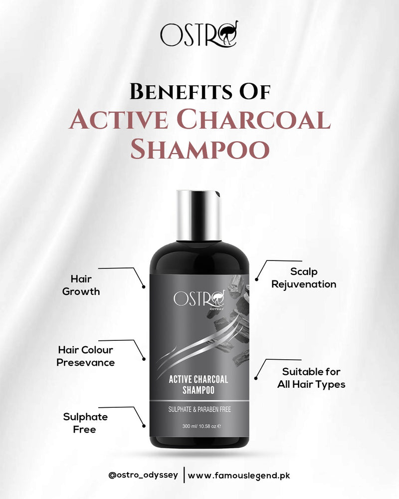 Ostro Odyssey Active Charcoal Sulphate And Paraben Free Shampoo 300ml