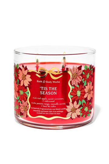 Bath & Body Works - 3 Wick Scented Candle - Tis the Season