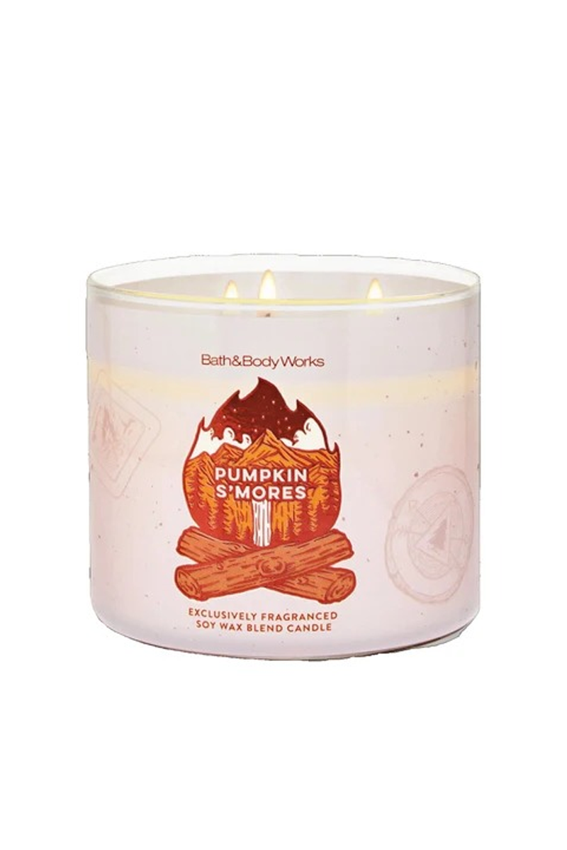 Original Bath Body Works 3 Wick Scented Candle Pumpkin Smoresavailble At Beauty Pouch, Best Price In Pakistan