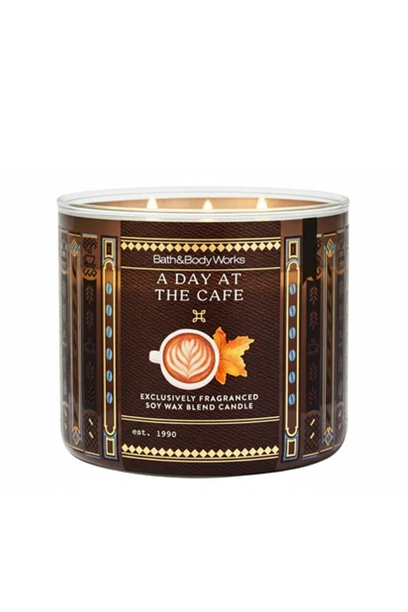 Original Bath Body Works 3 Wick Scented Candle A Day At The Cafeavailble At Beauty Pouch, Best Price In Pakistan