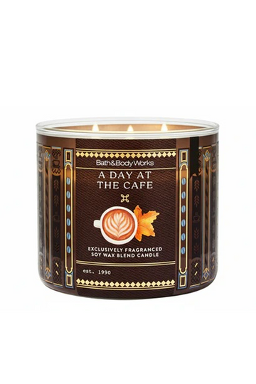 Original Bath Body Works 3 Wick Scented Candle A Day At The Cafeavailble At Beauty Pouch, Best Price In Pakistan