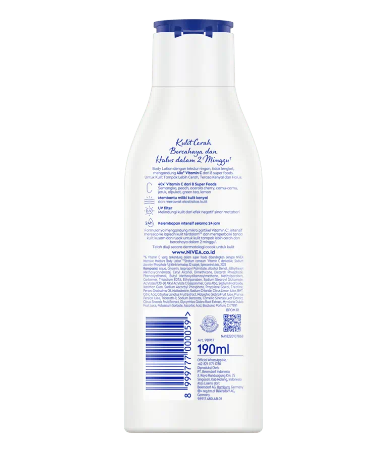 Nivea Extra Bright Radiant & Smooth 8 Superfoods Body Lotion 190ml
