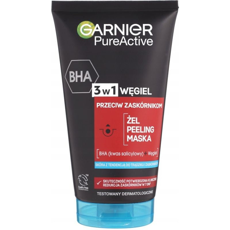 Garnier Pure Skin Intensive Charcoal 3in1 face-wash-gel (150ml)