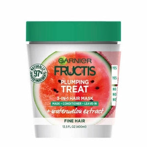 Garnier Fructis Plumping Treat 3 in 1 Hair Mask + Watermelon Extract 400ml