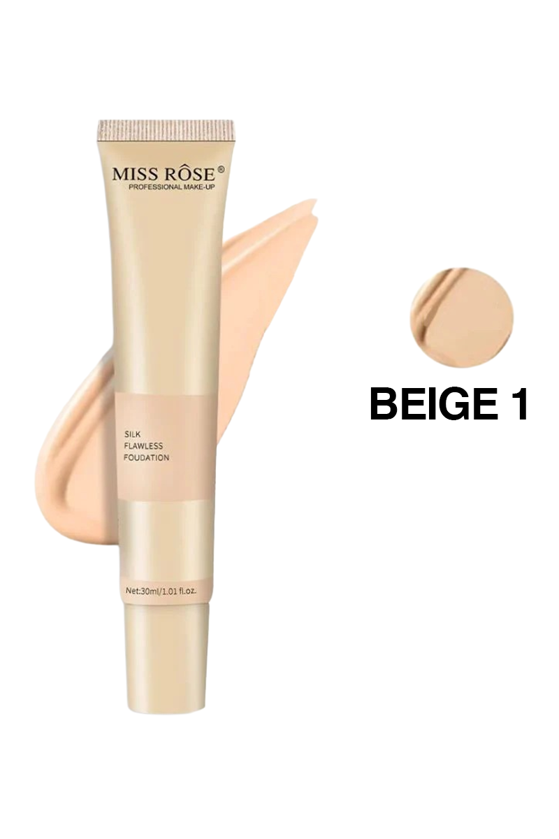 Buy Miss Rose Silk Flawless Foundation 30Ml Beige 1, Available At Beauty Pouch Pakistan
