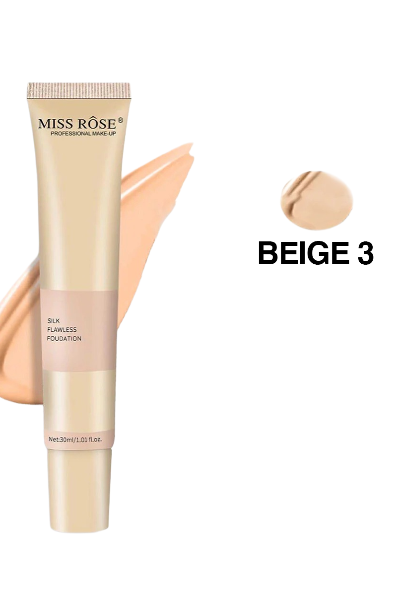 Buy Miss Rose Silk Flawless Foundation 30Ml Beige 3, Available At Beauty Pouch Pakistan