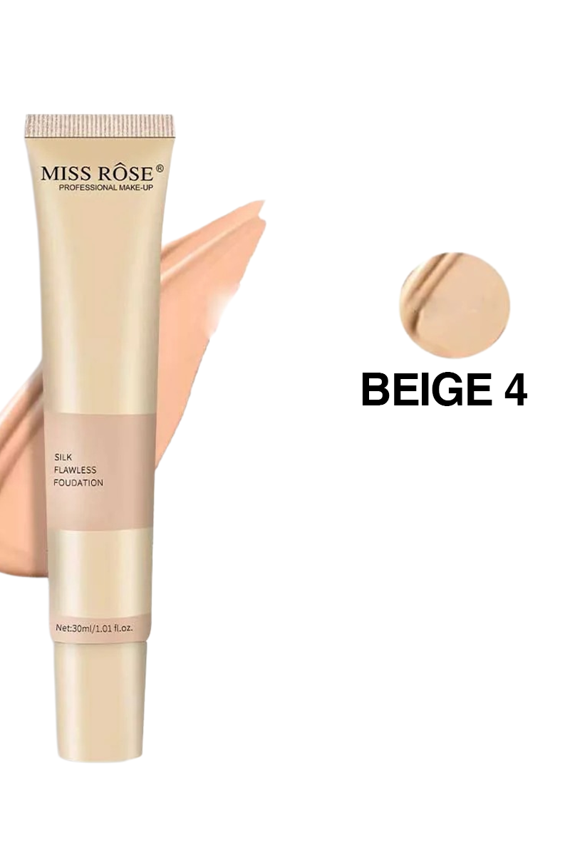 Buy Miss Rose Silk Flawless Foundation 30Ml Beige 4, Available At Beauty Pouch Pakistan