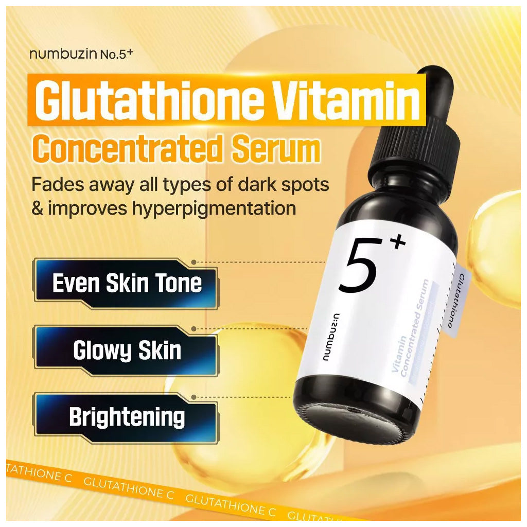 Numbuzin No.5 Glutathione Vitamin Concentrated Serum 30ml at beauty pouch
