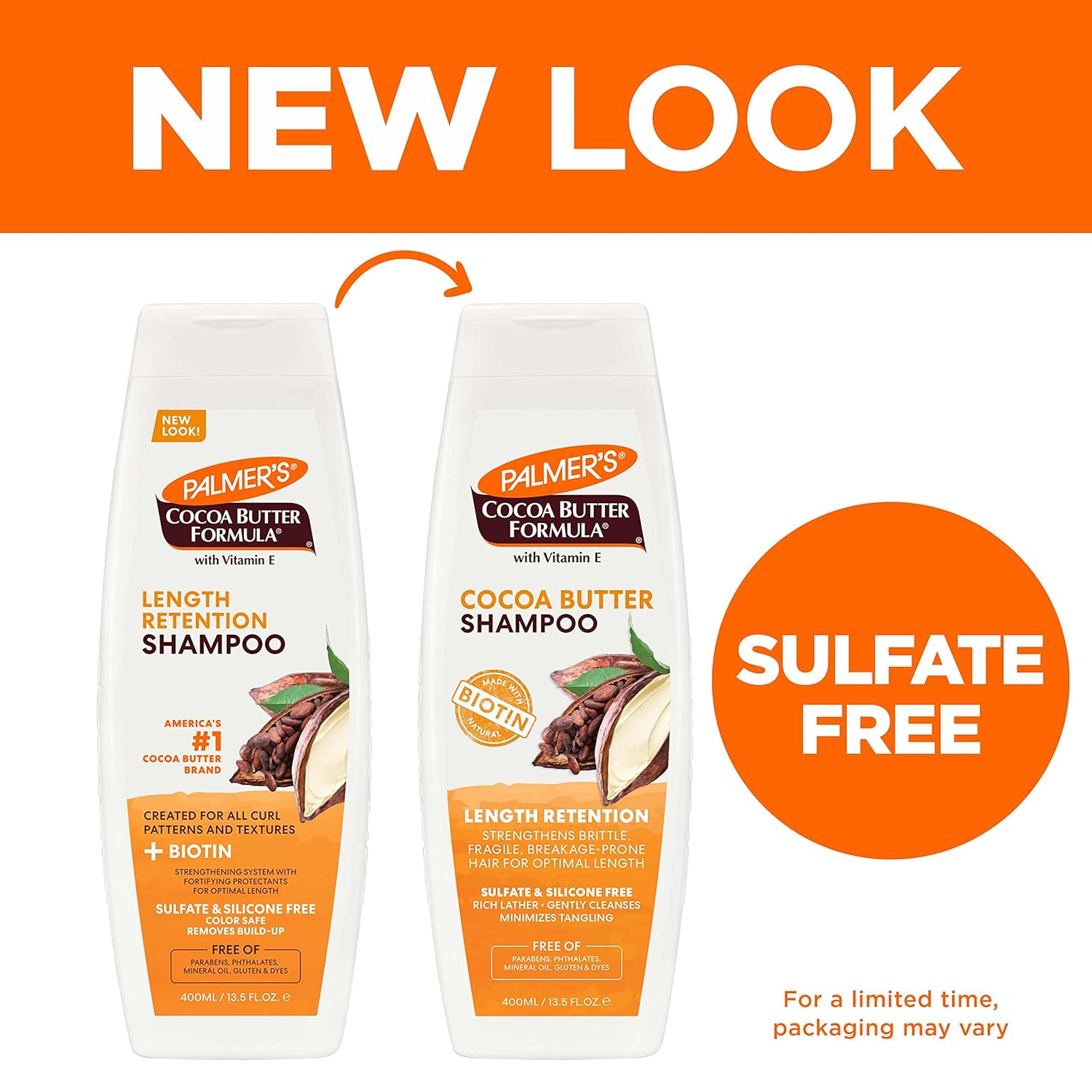Palmers Cocoa Butter Formula Length Retention Shampoo 400ml new look bottle view