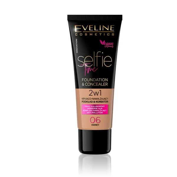Eveline Selfie Time Foundation And Concealer 06 Honey 30ml