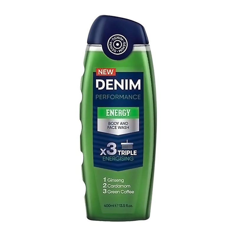 Denim Performance Energy Body & Face Wash Triple Energising 400ml