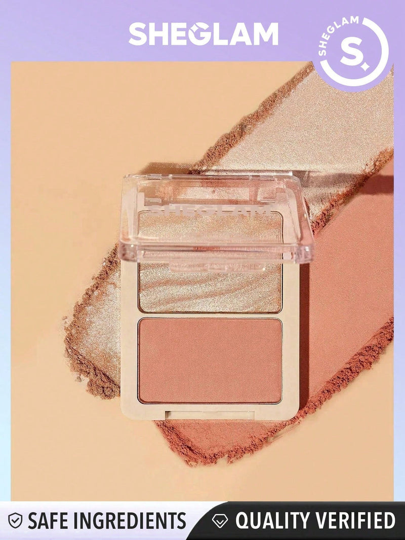 SHEGLAM Glam 101 Hybrid Highlighter & Blush Duo - Seville