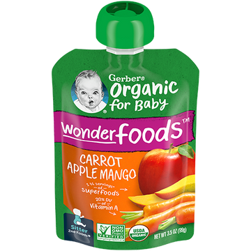 Gerber Organic Pouch Carrot Apple Mango 99g